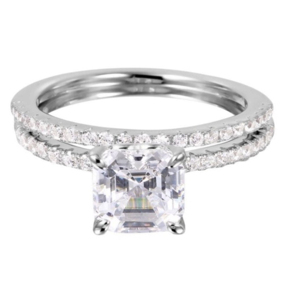 4CT Gold Filled Sapphire Engagement Ring Set